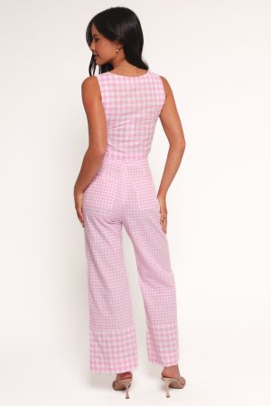 Devlin Cotton Pant – Pink Gingham