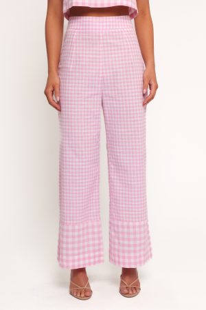 Devlin Cotton Pant – Pink Gingham