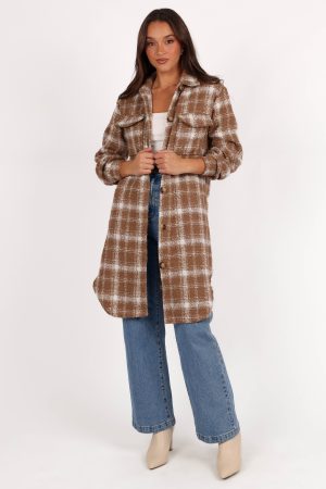 Dion Shacket – Tan/White