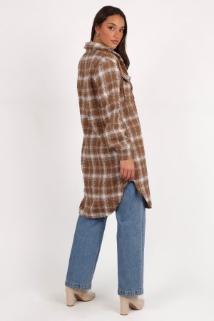 Dion Shacket – Tan/White