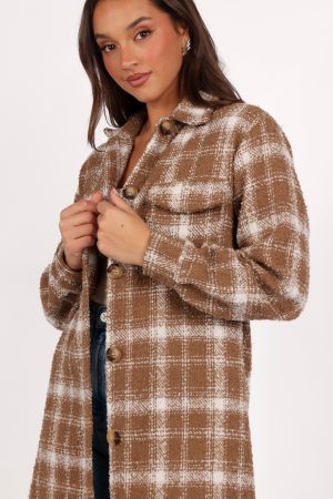 Dion Shacket – Tan/White