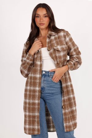 Dion Shacket – Tan/White