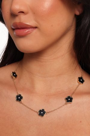 Dorothea Flower Necklace/Bracelet Set – Gold