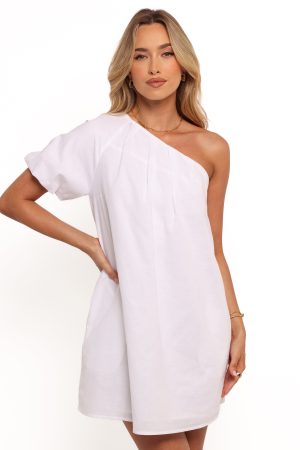 Dylan One Shoulder Mini Dress – White