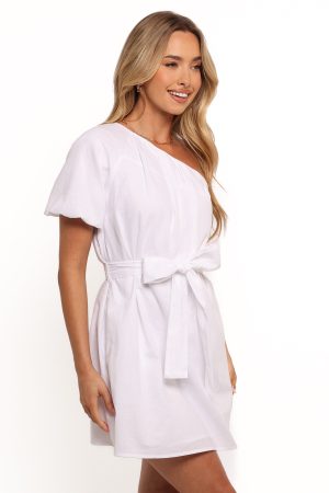 Dylan One Shoulder Mini Dress – White