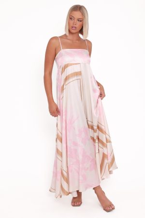 Elanor Maxi Dress – Pink Print