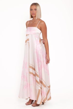 Elanor Maxi Dress – Pink Print