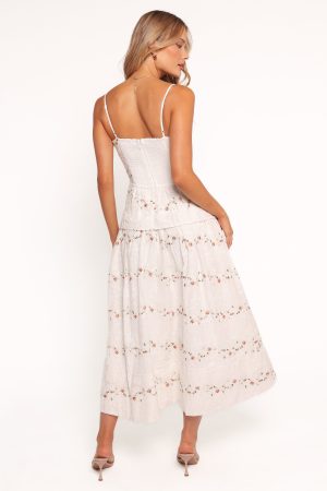 Eleanora Midi Dress – White Floral