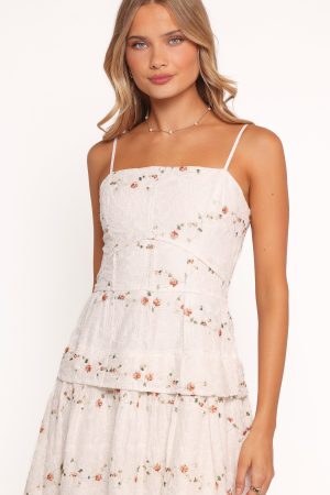 Eleanora Midi Dress – White Floral