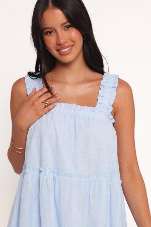 Elena Mini Dress – Light Blue