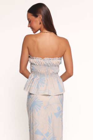 Elena Strapless Top – Blue Soleil