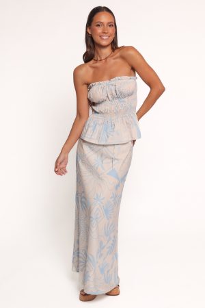 Elena Strapless Top – Blue Soleil