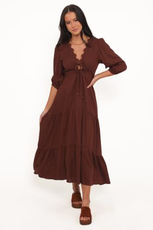 Eleonara Midi Dress – Chocolate