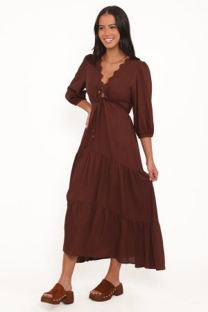Eleonara Midi Dress – Chocolate