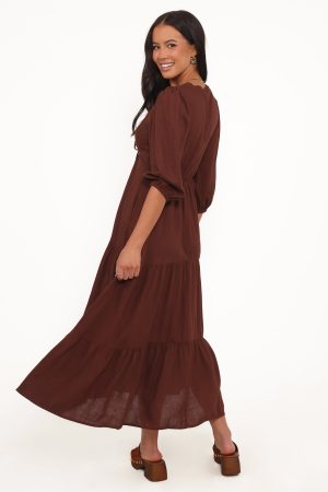 Eleonara Midi Dress – Chocolate