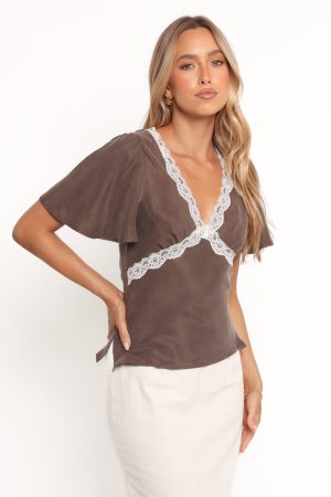 Elianna Top – Brown White