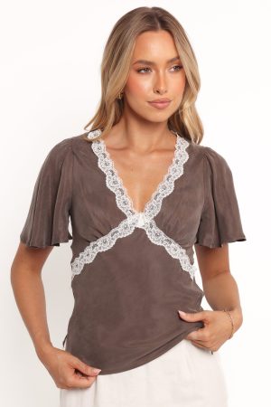 Elianna Top – Brown White