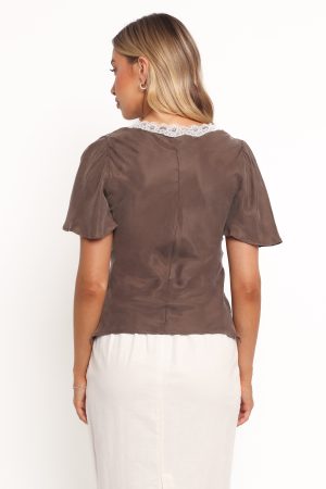 Elianna Top – Brown White