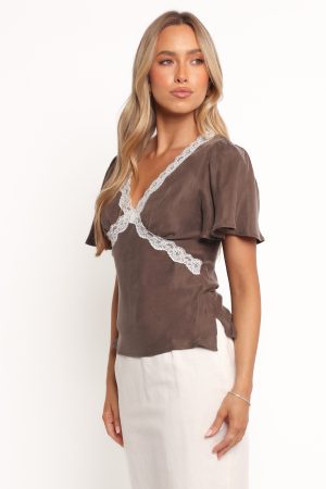 Elianna Top – Brown White