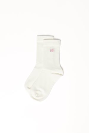 Elsie Bow Socks – White