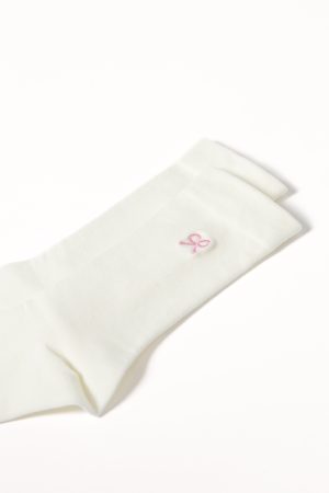 Elsie Bow Socks – White