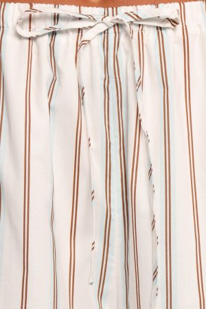 Ember Cotton Pants – Blue Brown Stripe