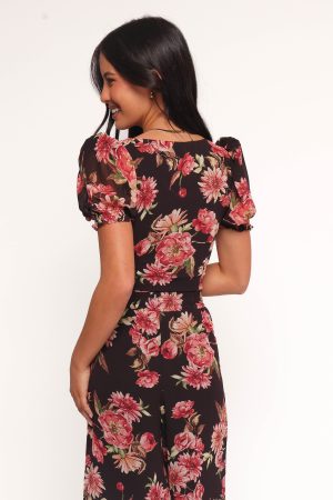 Noel Top – Black Floral