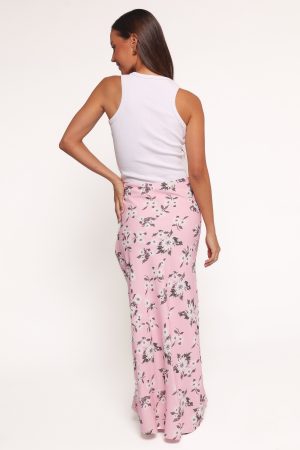 Evie Maxi Skirt – Pink Floral