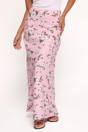 Evie Maxi Skirt – Pink Floral
