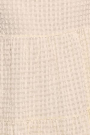 Farica Gingham Midi Skirt – Cream