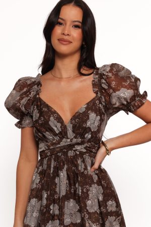 Farryn Maxi Dress – Brown/Grey