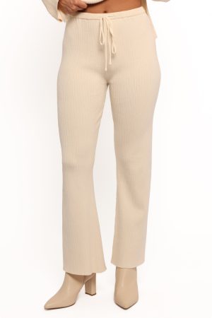 Beeba Ribbed Knit Pants – Cream