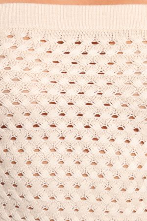 Fonte Strapless Knit Top – Cream