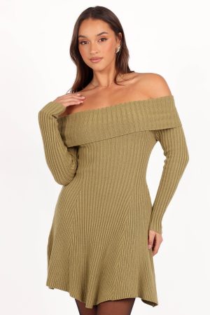 Francisco Long Sleeve Mini Dress – Olive