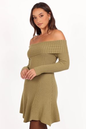 Francisco Long Sleeve Mini Dress – Olive