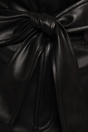 Franka Faux Leather Midi Skirt – Black