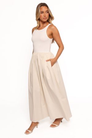 Franki Midi Dress – White Cream