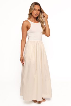 Franki Midi Dress – White Cream