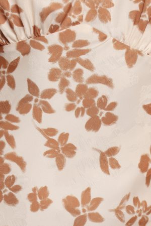 Franny Midi Dress – Cream Brown Floral