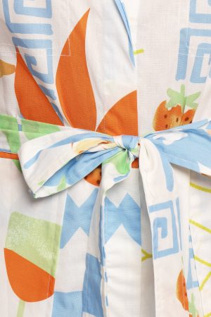 Georgina Tie Waist Romper – White Multi