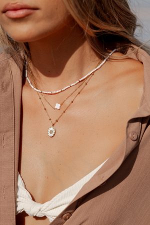 Goldie Necklace – Gold/White