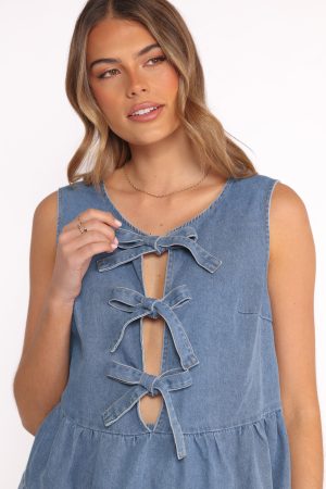 Graciana Denim Short Set – Blue