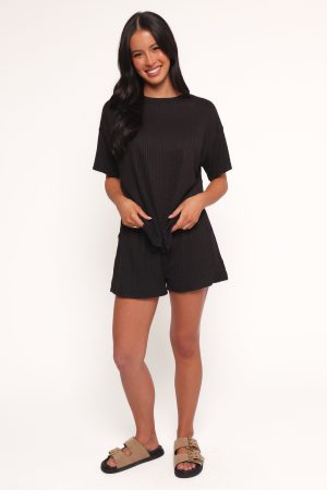 Granger Knit Short Set – Black