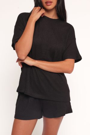 Granger Knit Short Set – Black