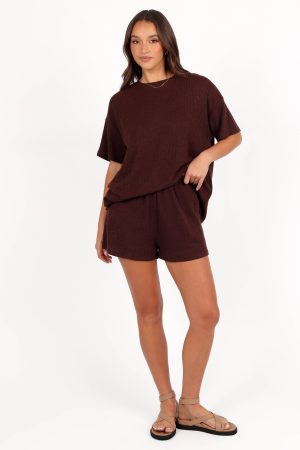 Granger Knit Short Set – Chocolate Brown