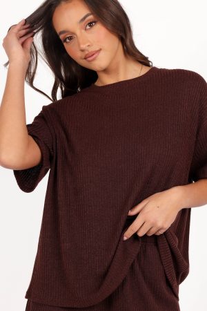 Granger Knit Short Set – Chocolate Brown