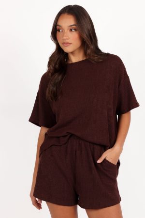 Granger Knit Short Set – Chocolate Brown