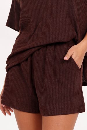 Granger Knit Short Set – Chocolate Brown