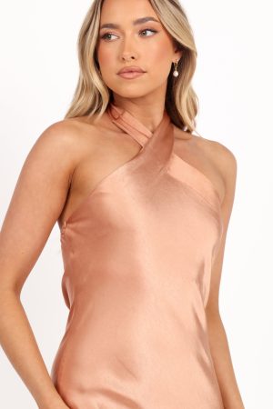Grasie Midi Dress – Bronze
