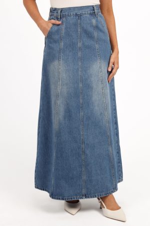 Gwen Denim Skirt – Mid Wash Denim